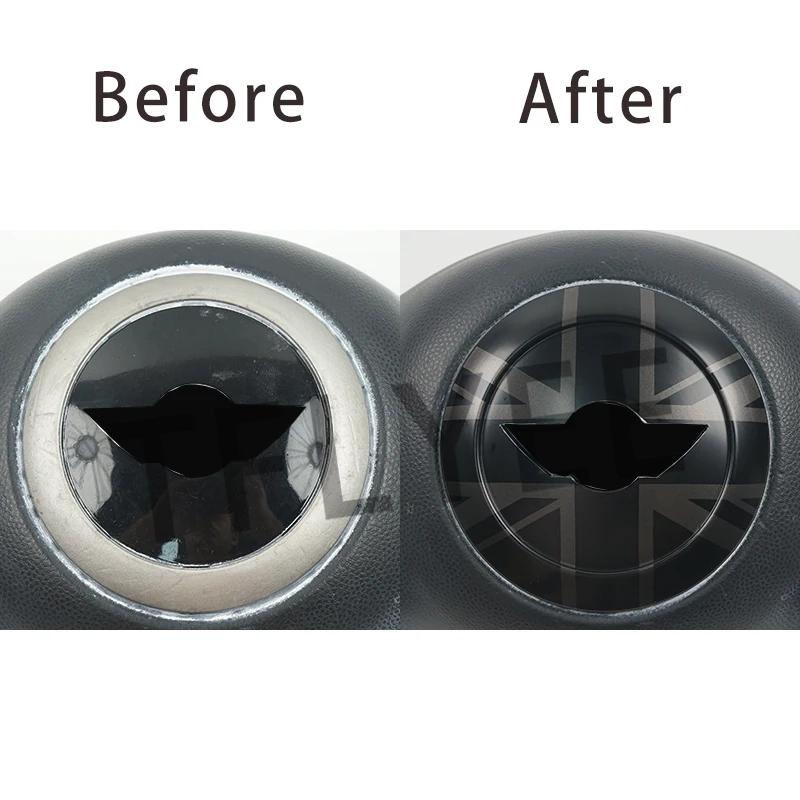 For MINI Cooper R50 R52 R53 Union Jack Steering Wheel Center Panel Car Sticker Car-Styling Accessories Interior Trim