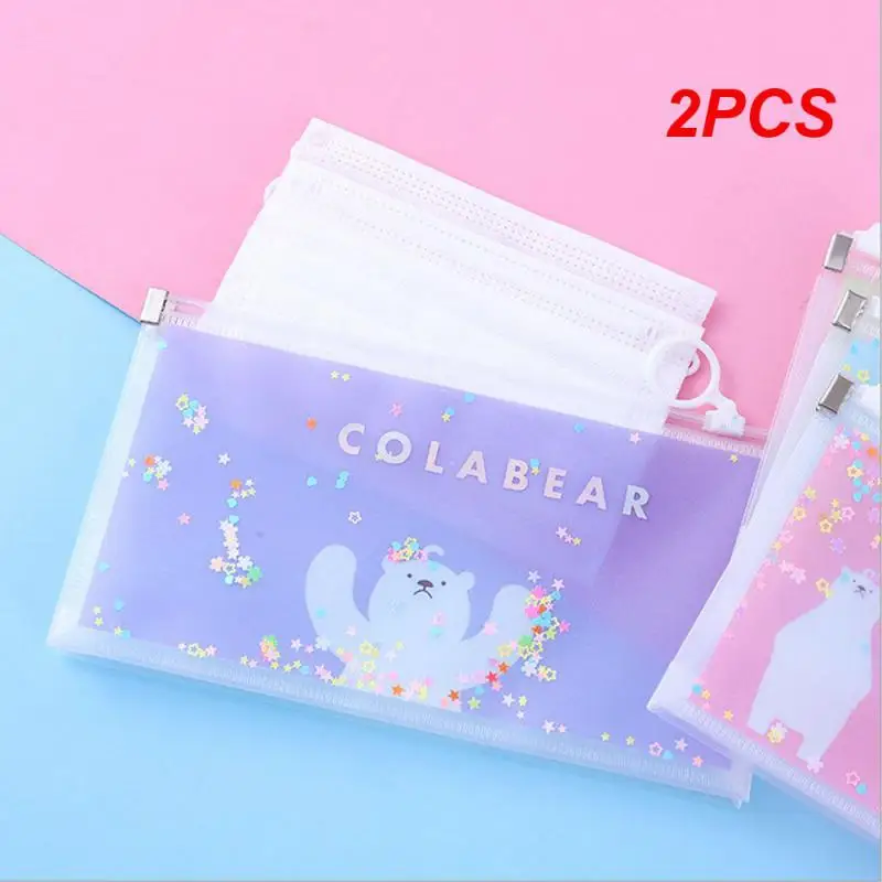 2PCS Cycling Face Mask Storage Cloth Bag Stationery Pen Ruler Lipstick Cosmetic Portable Cloth Mouth Nose Mask Reusable Storage