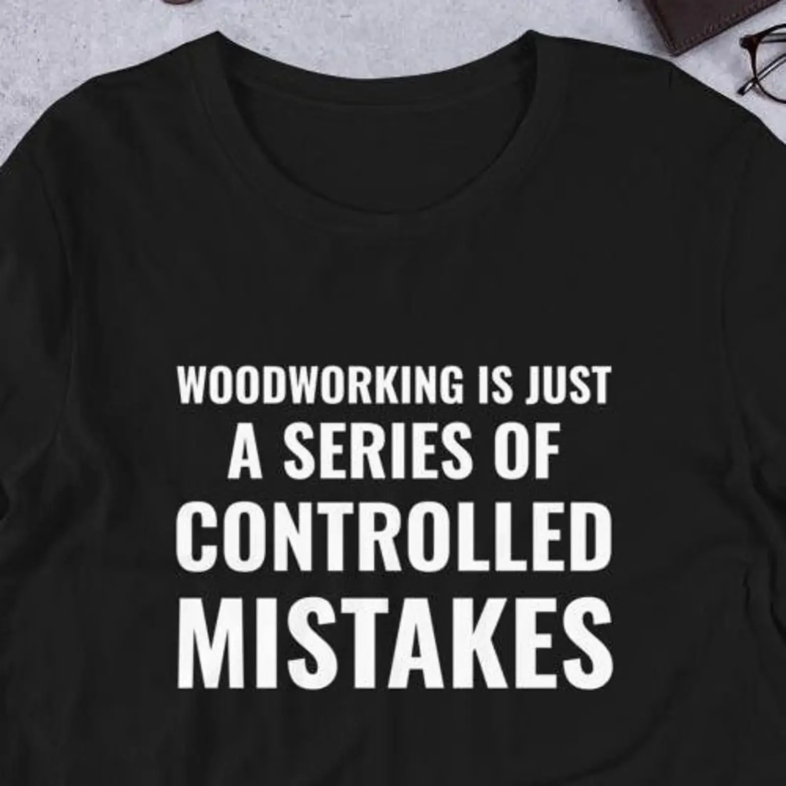 Woodworking T Shirt Series of Controlled Mistakes Funny Woodworker Carpenter Humor  vintage Washed Casual Comfortable fashion