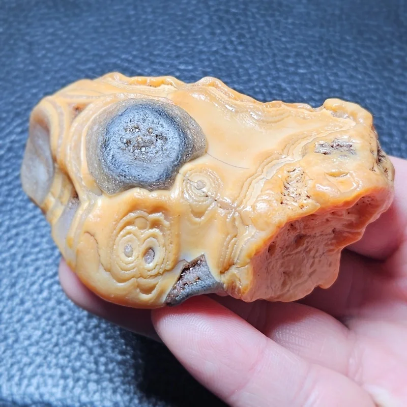 Natural Gobi Agate Raw Stone Rare Eye Pattern Yellow Crystal Mineral Specimen Healing Feng Shui Home Decoration