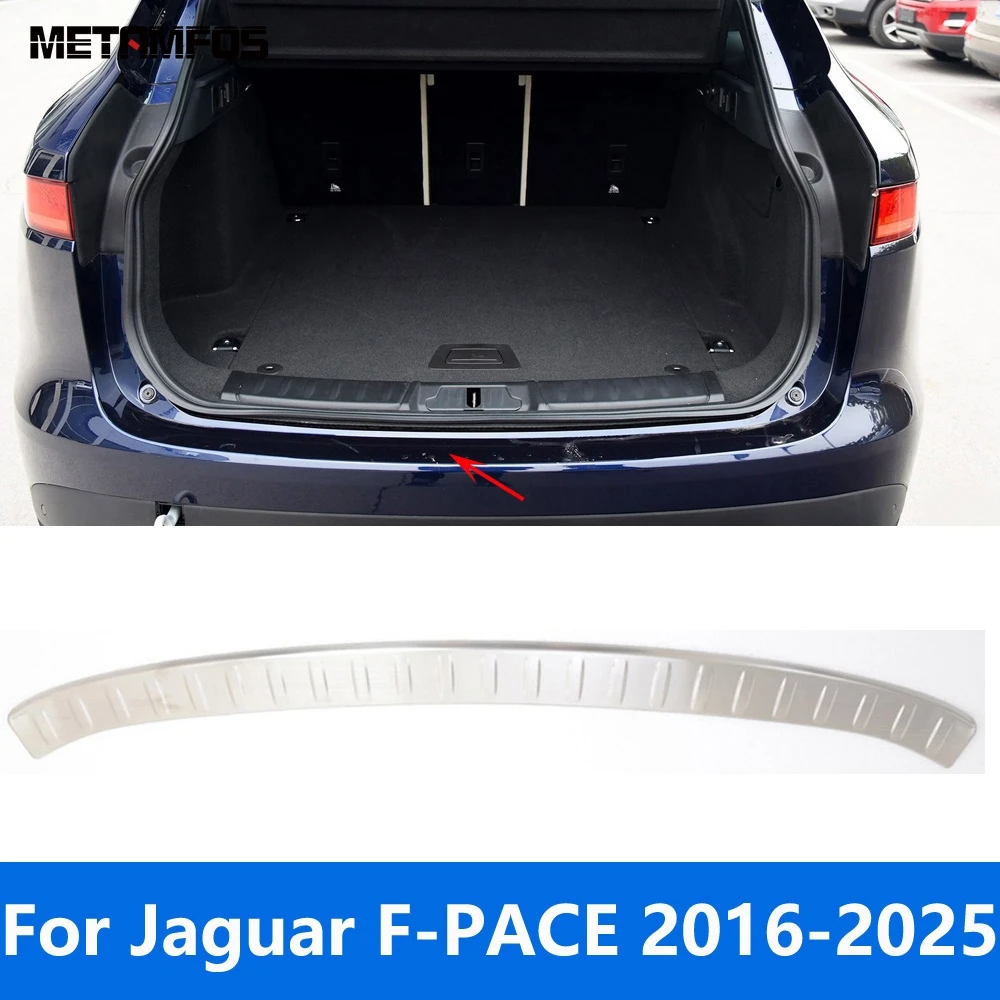 For Jaguar F-PACE 2016-2023 2024 2025 Exterior Rear Trunk Bumper Foot Plate Tailgate Door Sill Scuff Guard Plate Accessories