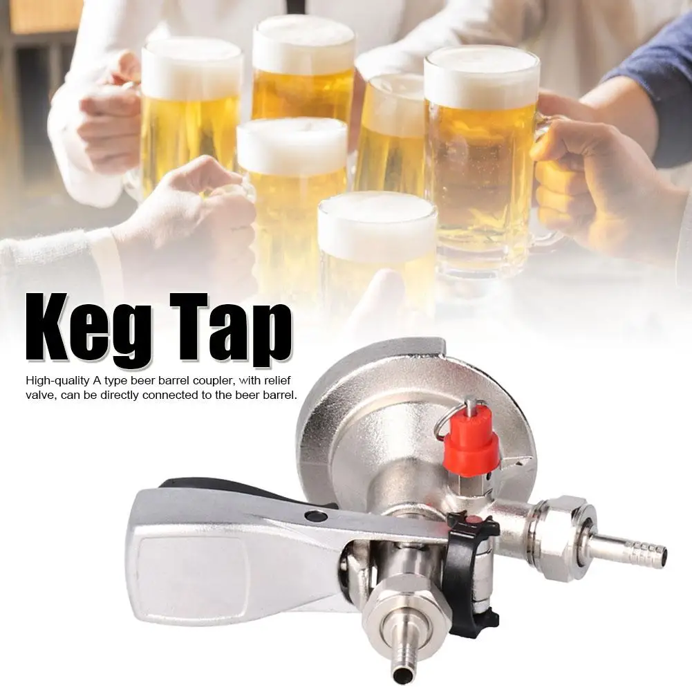 

G5/8 A Type Stainless Steel Beer Keg Tap Distributor Coupler with Relief Valve Brewing Accessory