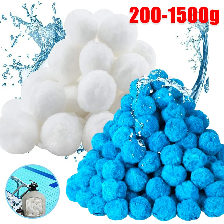 Faserkugeln Ersatz-Poolfilter Sand 200g-1500g Weiße oder blaue Schwimmbadfilterbälle Wiederverwendbare Wasseraufbereitung
