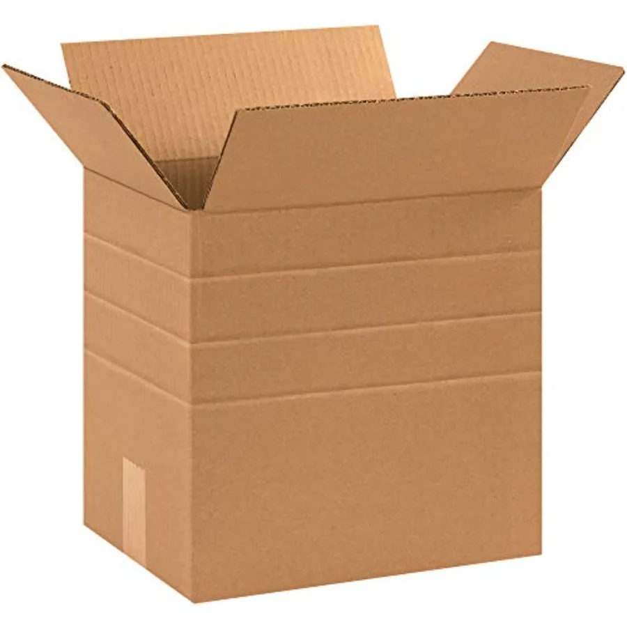 

Corrugated Cardboard Multi-Depth Shipping and Mailing Boxes 12 1/4" L x 9 1/4" W x 12" H Brown/Kraft Easy-to-Assemble Great for