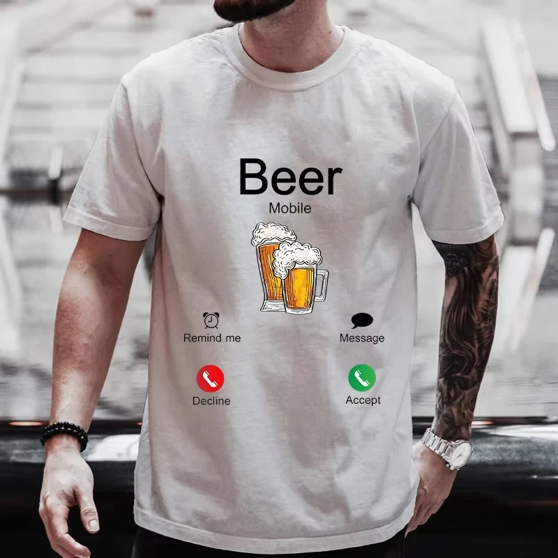 Beer Is Calling Graphic T Shirts Friday Beers Beerlover Men's T-shirts Y2k Clothes Bachelor Party Drinking Team Matching Tees