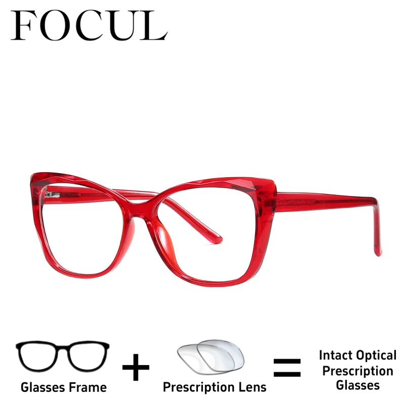 

FOCULNew Fashion Cat Eye TR90 Women Glasses Progressive Photochromic Myopia Eyeglasses Customized Prescription Optical Eyewear