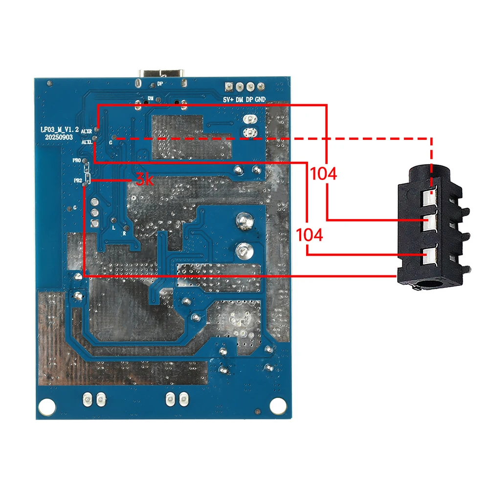 مضخم صوت بلوتوث عالي الدقة 2 × 25 وات مع مقبض تشفير من النوع C للكمبيوتر/التطبيق EQ تعديل RGB/خيارات توسيع مقبس سماعة الرأس #5