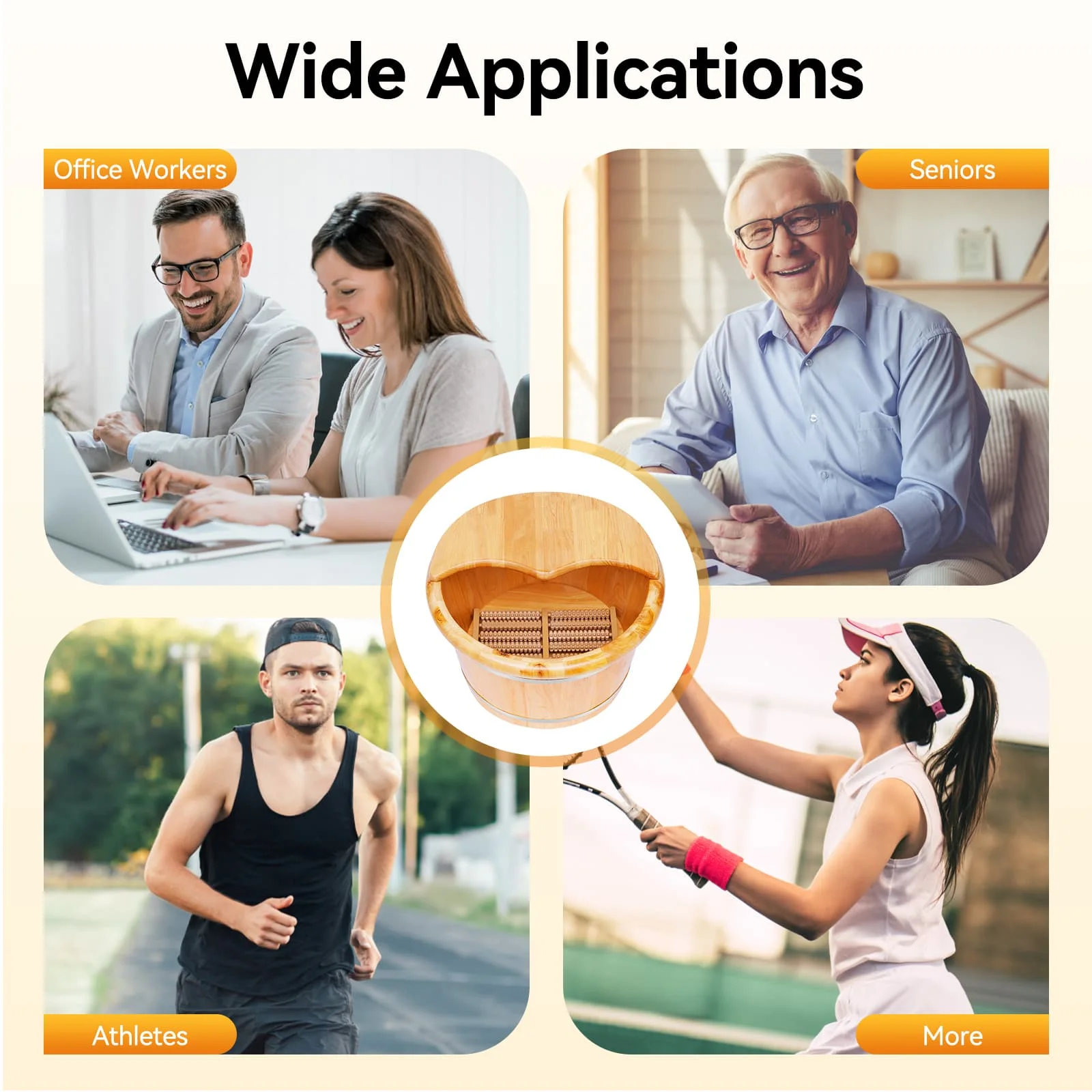 Bacino per pediluvio in legno di cedro Barile per massaggio Salute e bellezza Piedi Rilassati Kit secchiello spa Funzione di massaggio avanzata