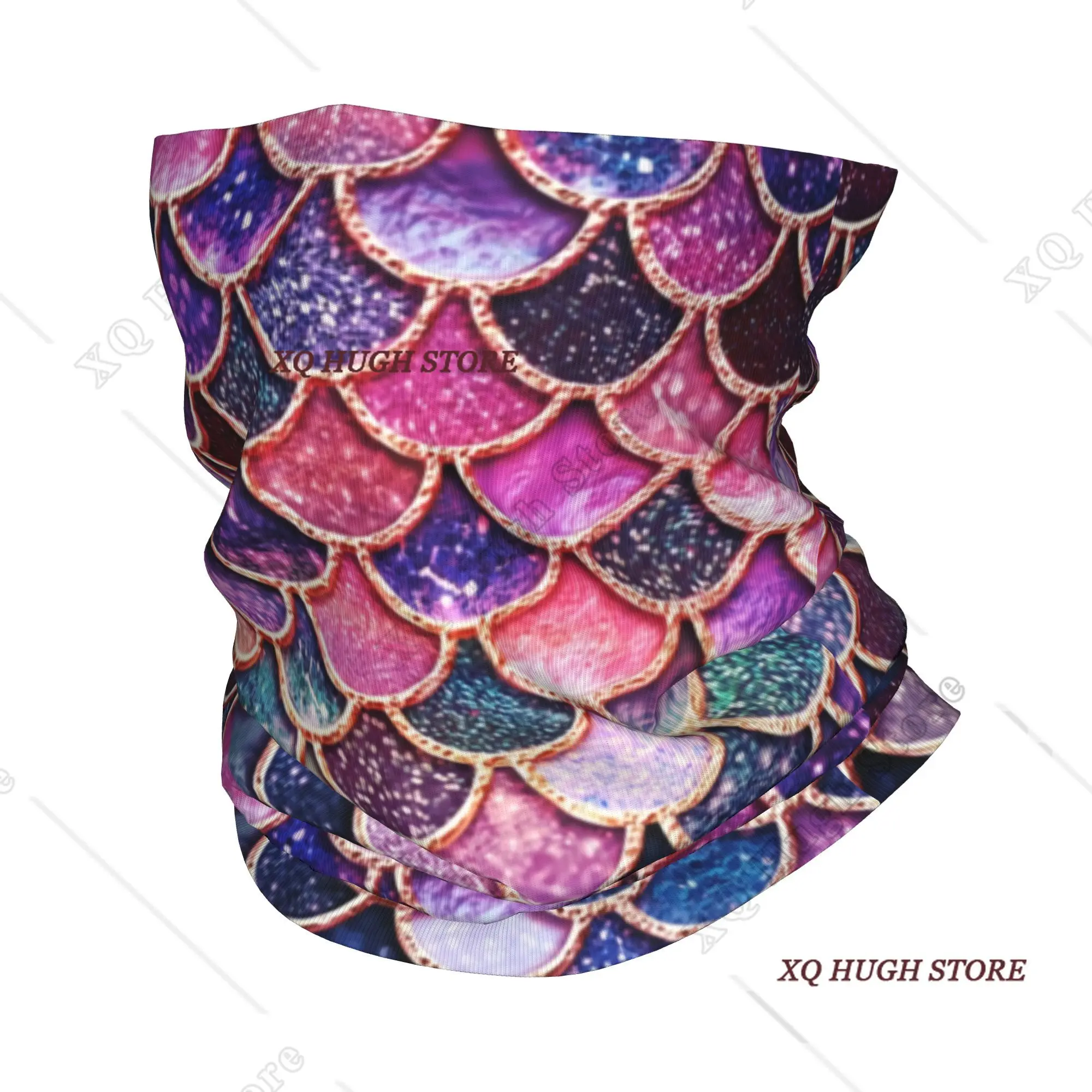 

Пользовательские розовые блестящие искусственные блестящие чешуи русалки, бандана, гетры для катания на лыжах, велоспорт, мужской и женский шарф, повязка на голову, теплая повязка на голову