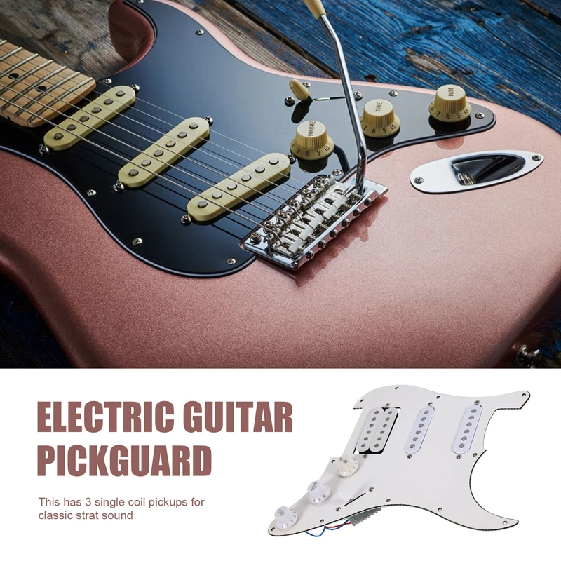 Лучшие предложения Электрическая Гитара Pickguard пикапы загруженная Предварительно Проводная царапина в сборе 11 отверстий SSH белый