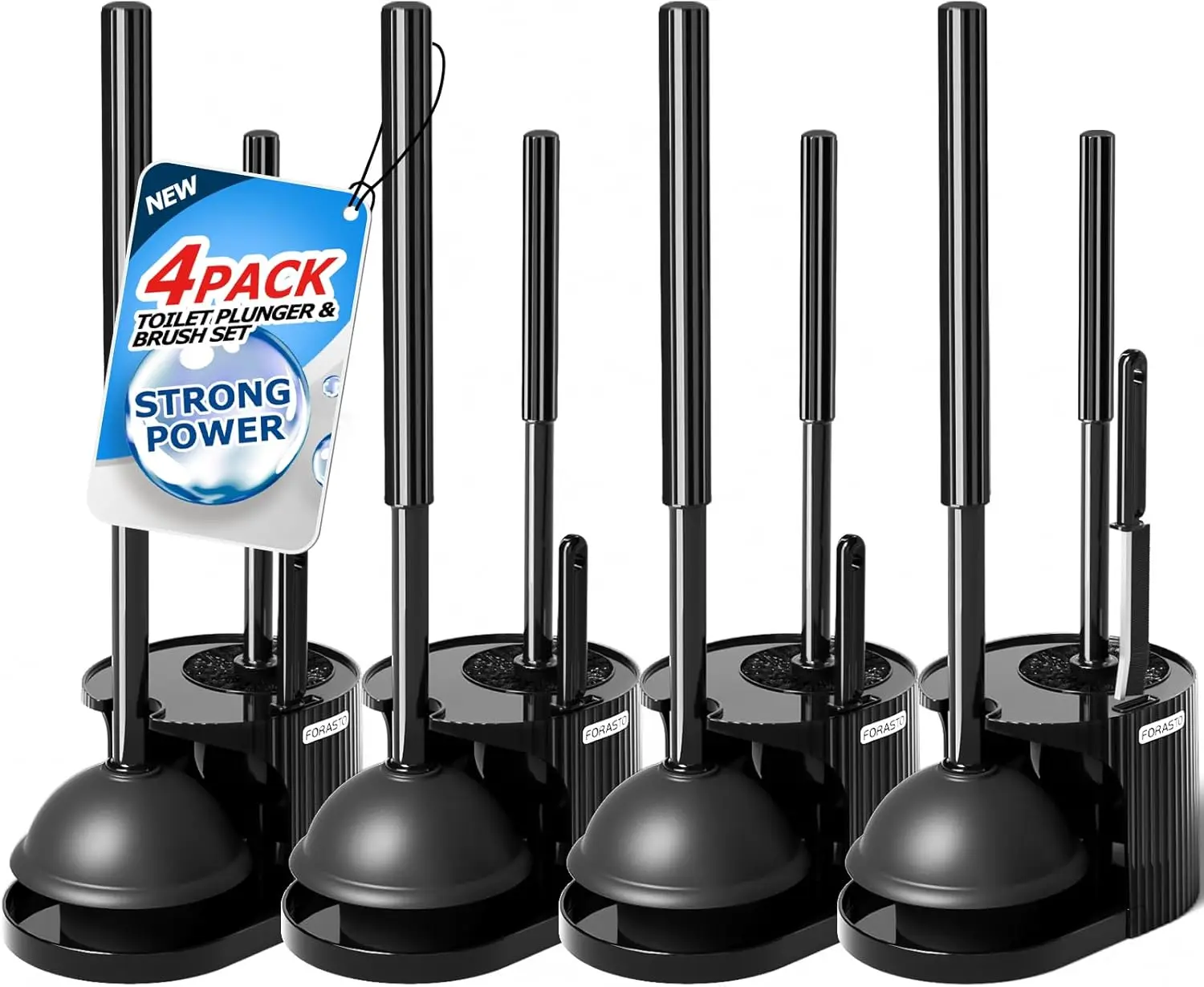 

4Pack 3 in 1 Toilet Brush and Plunger Set,Toilet Bowl Brush Plunger Set,Toilet Brush Plunger Combo,Cleaning Brush,Cleaning Suppl