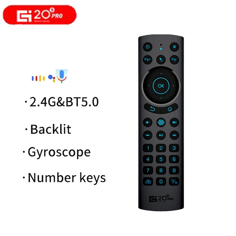 G20S Pro BT Smart Air Mouse 2.4G Wireless Gyroscope Voice Remote IR Learning mini Keyboard for Android TV Box Projector PC