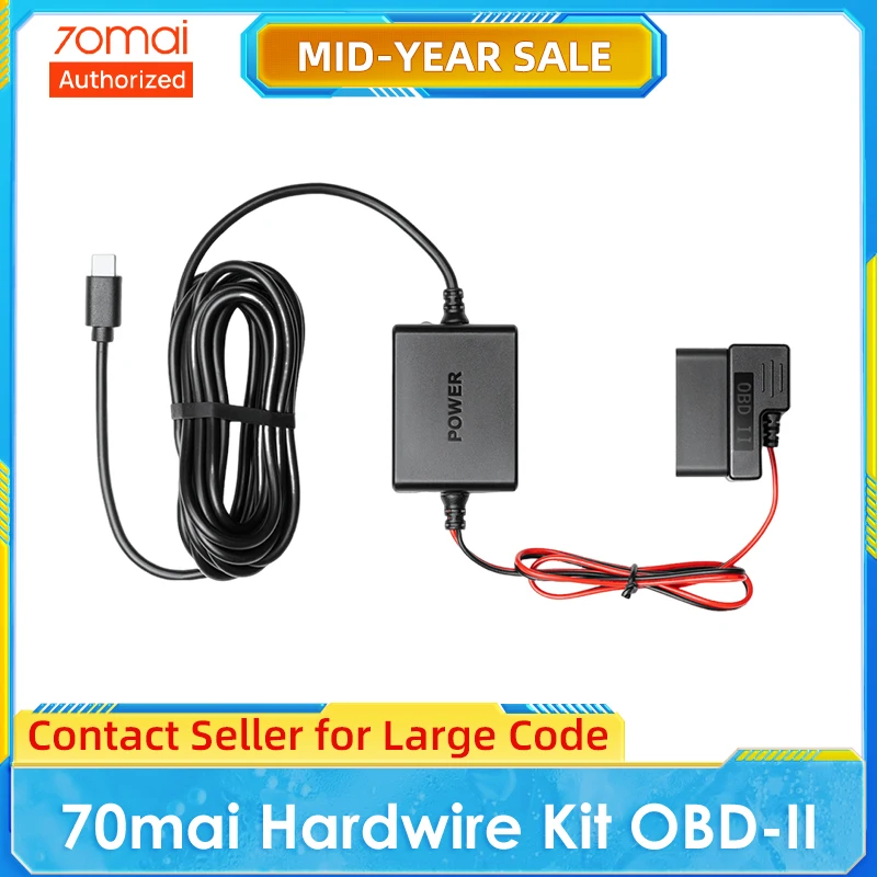 70mai Hardwire Kit OBD II Tpye-C USB-C interface for 70mai 4K Dash