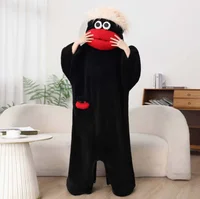Cartoon Big Mouth Monster Cute Funny Onesie Pajamas Thickened Coral Fleece Homewear For Couples Men Women Autumn Winter Pajamas - Image 6