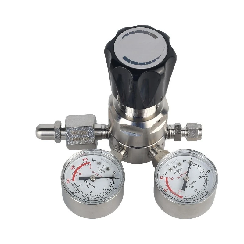 High Purity SS316L Stainless Steel 250 Bar Cylinder Single Pressure Regulator Manual High Temperature Diaphragm