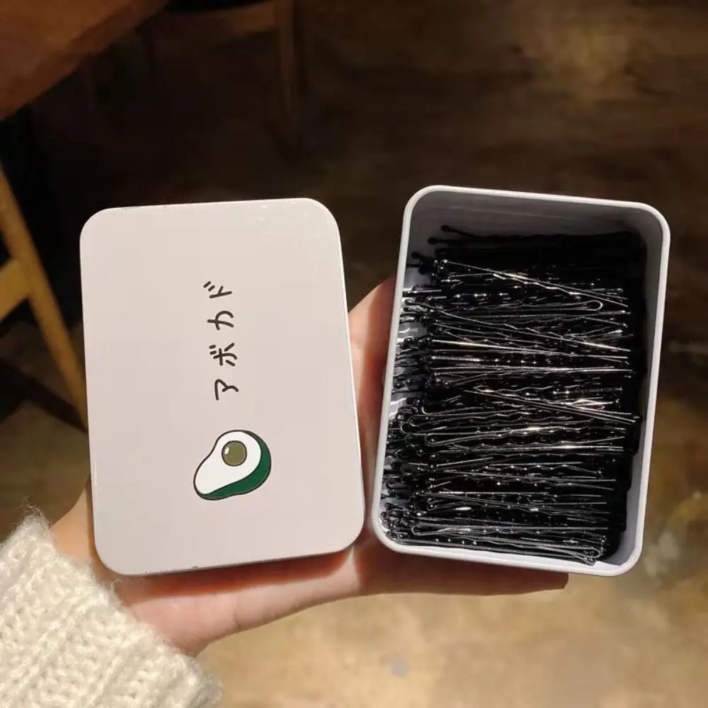 

50Pcs/Box Vintage Wave Black Hair Clips Short Hair Metal U-shaped Hair Clip Hair Decoration Invisible Hair Barrette