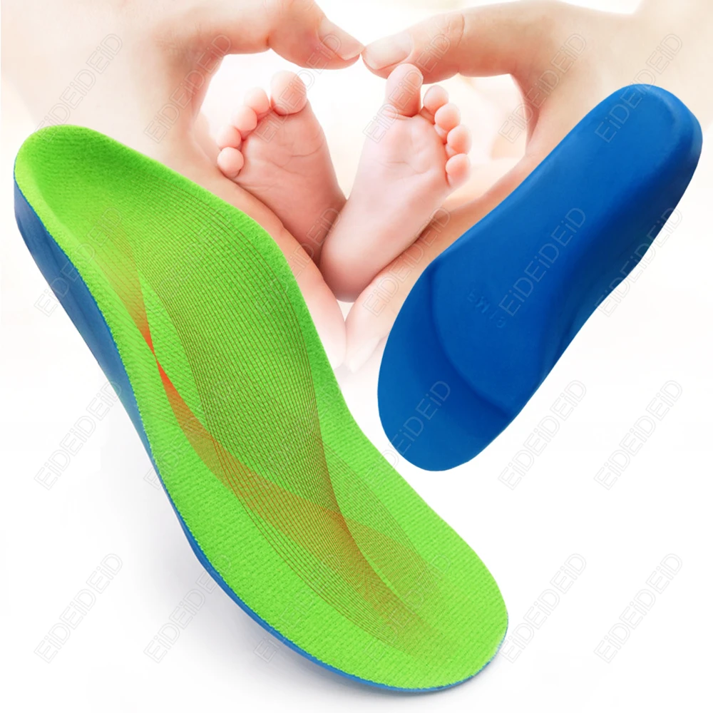 EID 1/2 Pairs Soft Adjustable Size Shoe Pads PU Non Slip Arch Support Insole Children Foam Orthopedic Insoles Foot Pad