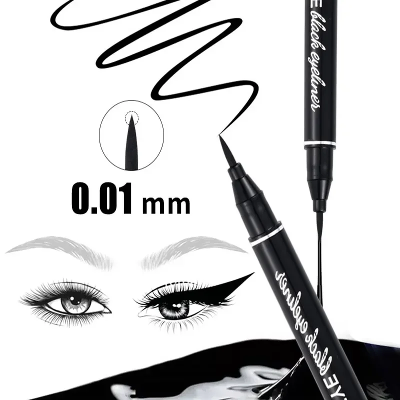 1/2/3szt Eyeliner Czarny Eyeliner w płynie Wodoodporny Szybkoschnący Gąbka do oczu Ołówek do makijażu dla kobiet Kosmetyki Tanie