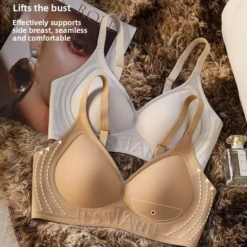 

Women's Underwear Soft Support Thin Design Steel Ring Breathable Summer Bra Wireless Gathered Style Home Clothes