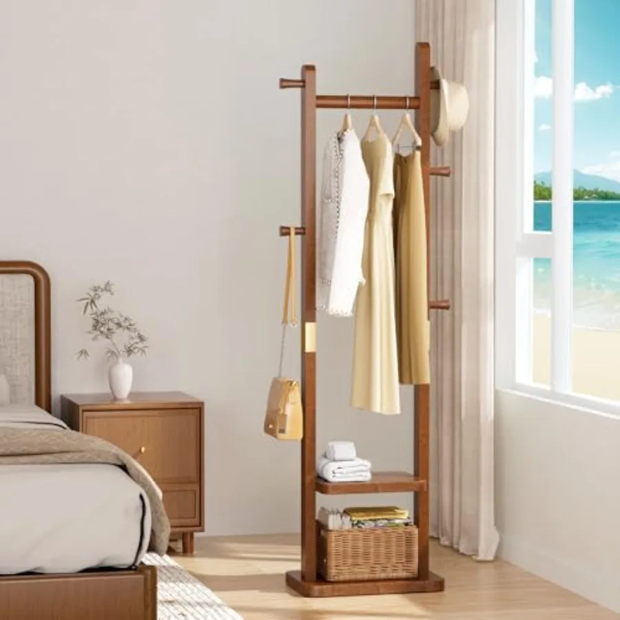 Solid Wood Coat Rac…