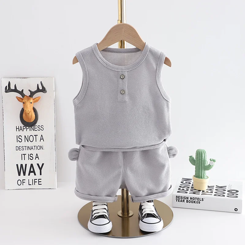 New Summer Baby Girls Clothes Children Boys Casual Vest Shorts 2Pcs/Sets Infant Outfits Toddler Sports Costume Kids Tracksuits