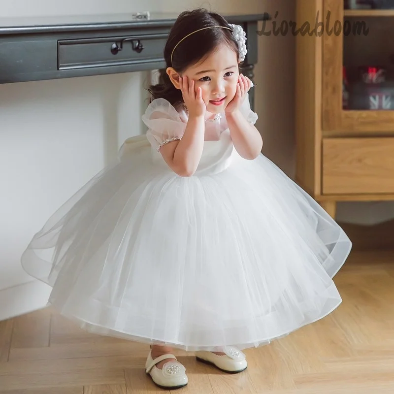 Abito da damigella personalizzato multicolore in tulle bianco, vestito da cerimonia per donna, abito da sposa