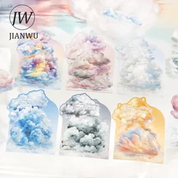 JIANWU The Clouds Are Floating Series Kawaii Cloud Landscaping Material Collage PET Sticker Creative DIY Journal Stationery