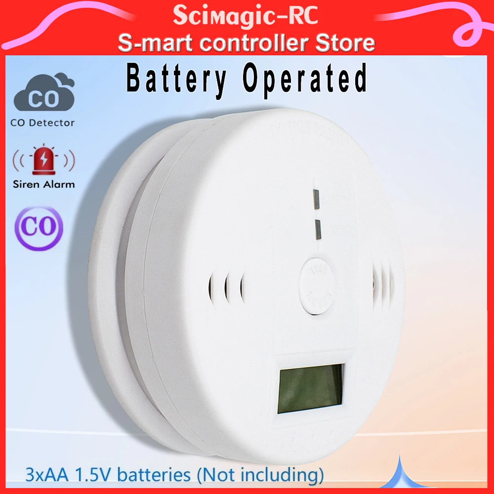 ใหม่ High Sensitive Home Security 85dB คําเตือน LCD Photoelectric อิสระ CO Poisoning Gas Sensor Alarm Detector