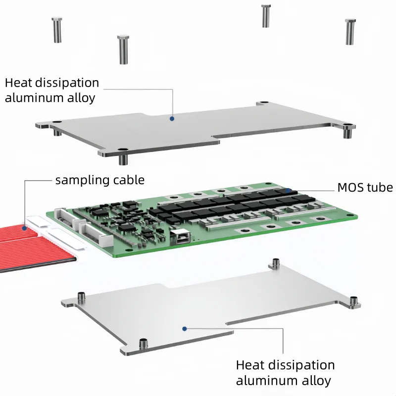 لوح حماية المنفذ المشترك GlamReach BMS 15S 54V مع خط التوازن وNTC لحزمة بطارية ليثيوم أيون للدراجات الكهربائية #3
