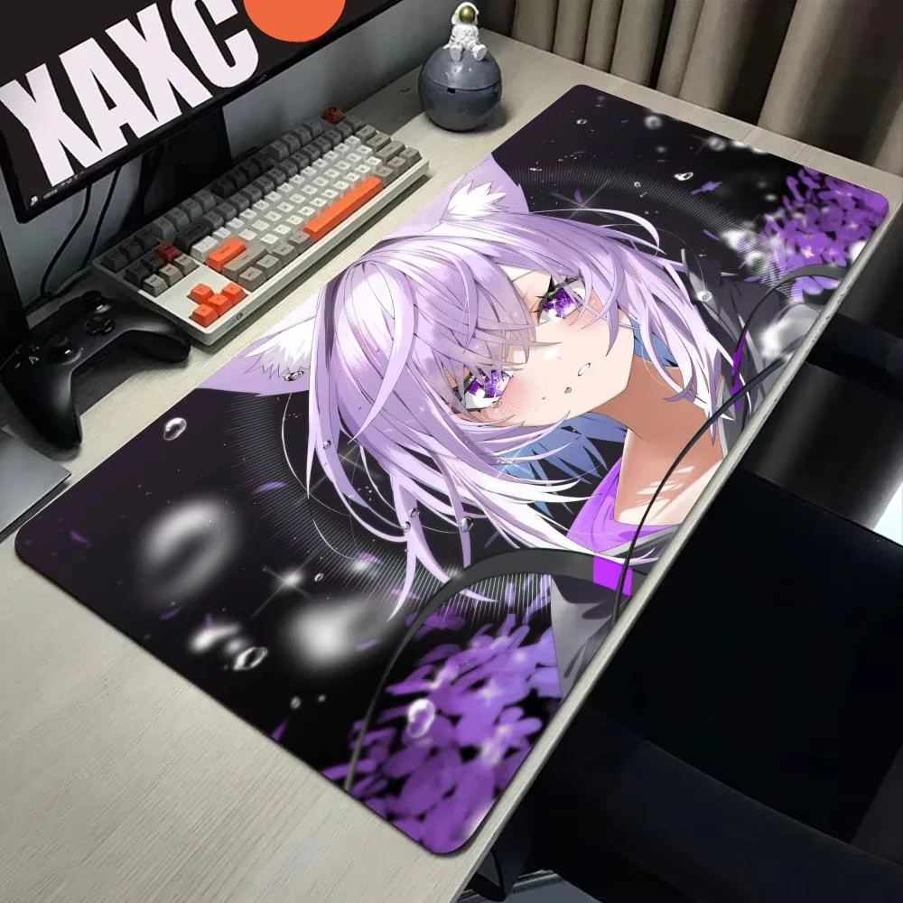 Mouse Pad HYBXAXC Nekomata Okayu VTuber Hololive Computer Gaming Desk Accessories Mat Large XL XXL Rubber Keyboard Mousepad