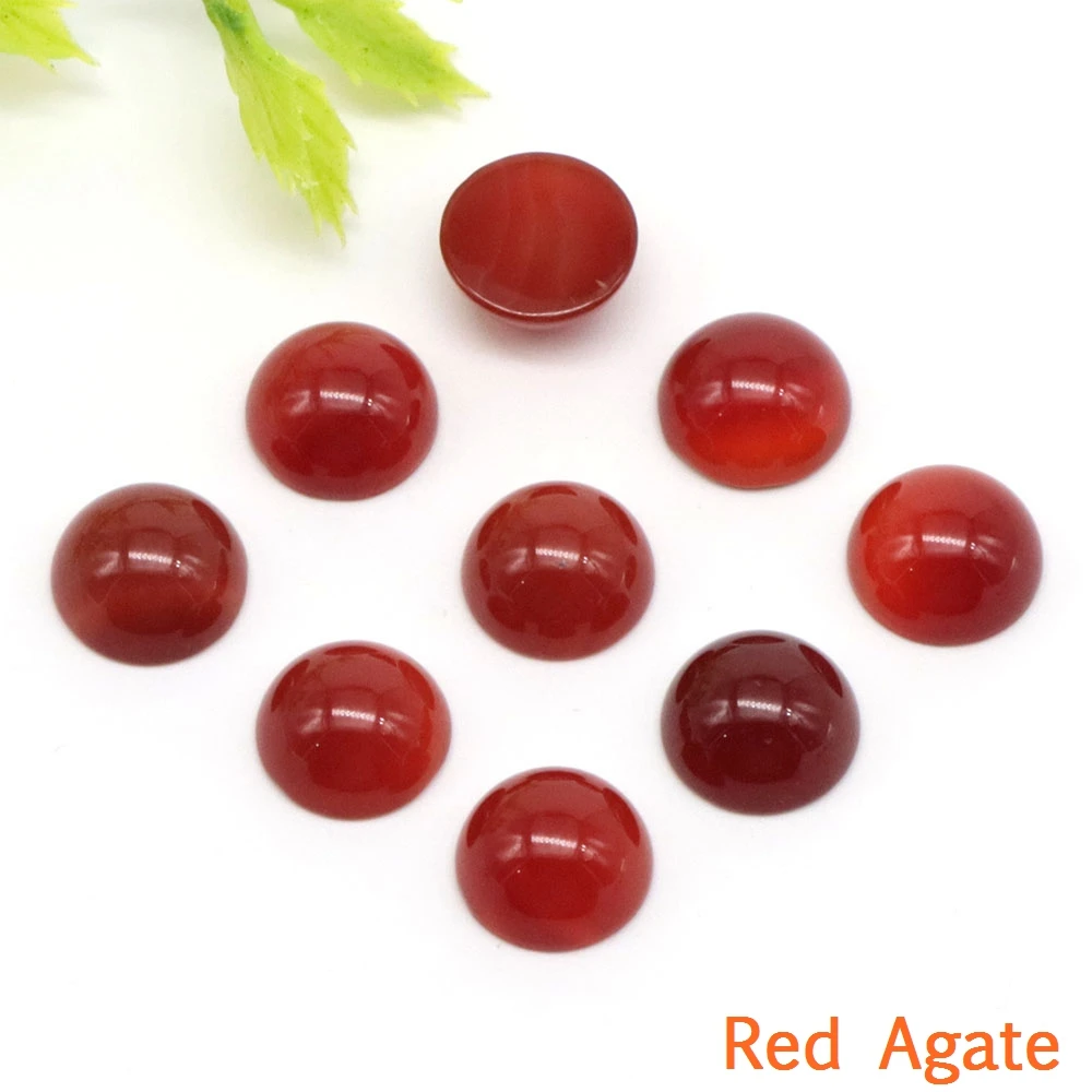 NONE 10mm Runde Cabochon Perlen mit flacher Rückseite Natursteine Halbkuppel Cab DIY Ohrring Ring Anhänger Schmuckherstellung Zubehör Großhandel 10