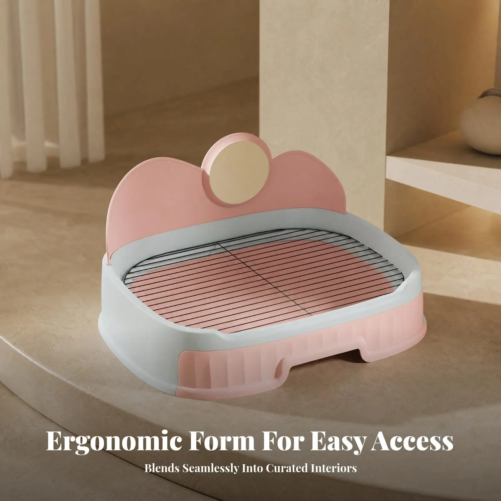 Elevated Dog Toilet Grate Tray with Slide Out Waste Drawer for Small Breeds Indoor Use