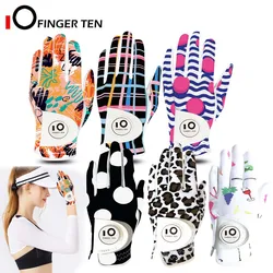 Nuevo diseño impreso Premium guantes de Golf para mujer mano izquierda derecha con marcador de bola Rh Lh Weathersof Grip Envío Directo