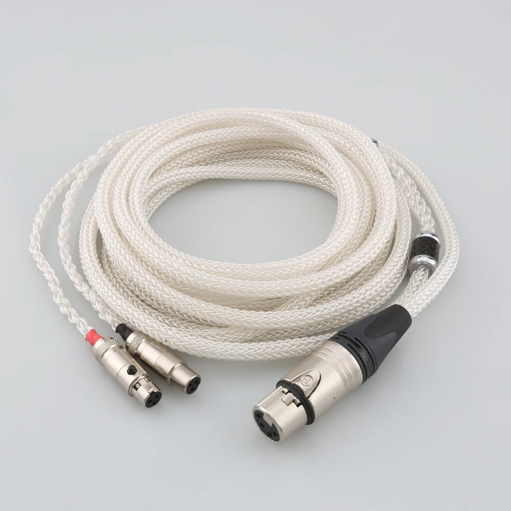 

Audiocrast 16 Cores 100% Pure Silver Cable for Abyss ab-1266 Headphone Upgrade Extension Cord