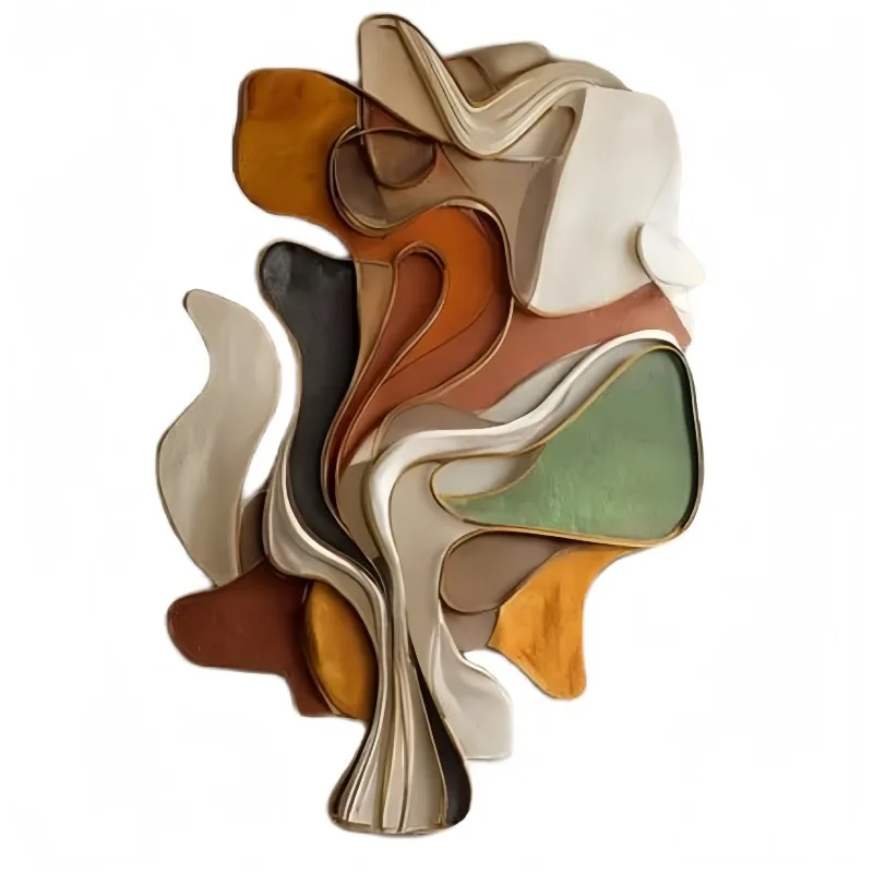 color matching silk and satin pattern three-dimensional relief wall decoration, art decoration painting, commercial space