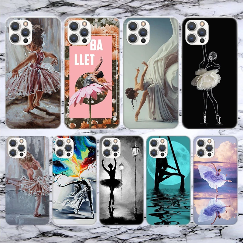 Ballerina Ballet Dancing Soft Phone Case For iPhone 16 15 14 13 12 11 Pro Max X XR XS 7 Plus 8 + SE 2020 Pattern Customized Cove