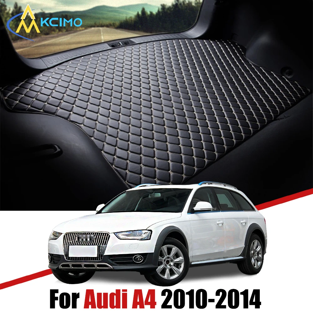 

For Audi A4 2010-2014 Artificial Leather Car Trunk Mat Rear Trunk Cargo Protective Mat Car Interior Accessories