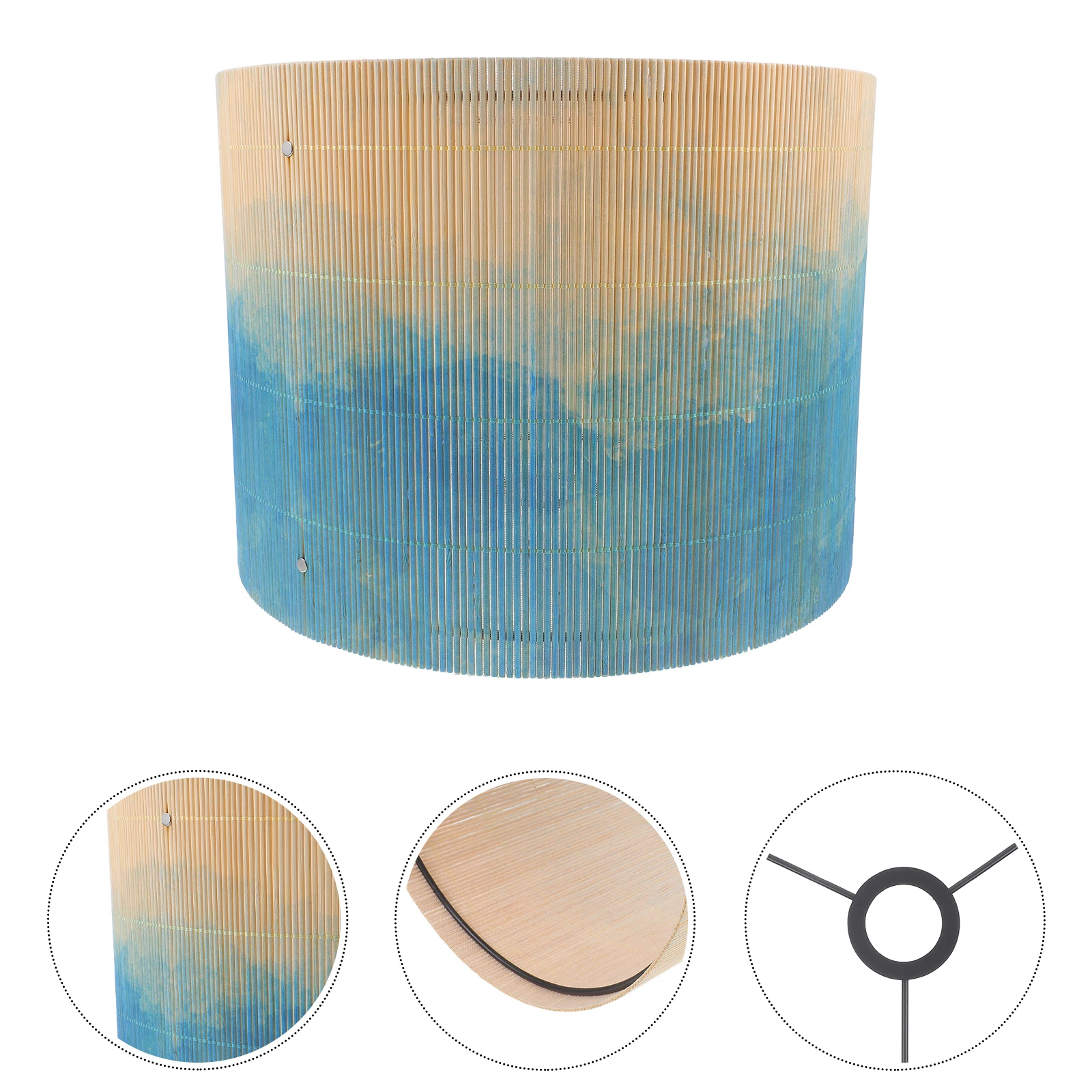

Bamboo Lampshade Watercolor Printed Decorative Light Cover For Floor Table Pendant Lamps Home Bedroom Living Room Unique Modern