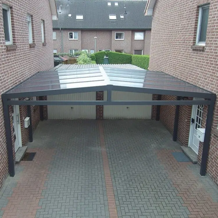Customized Size Outdoor Aluminum Alloy Acrylic Sunshade Carport Easy To Install Car Parking High Quality Sturdy Car Shelter