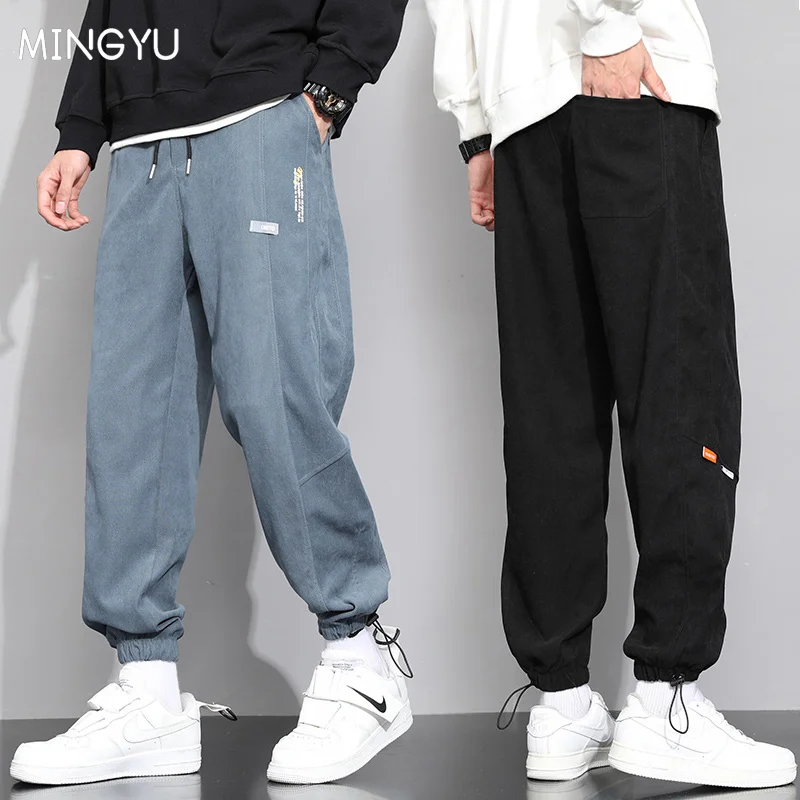 

2024 New Autumn Winter Harem Jogger Pants Men Fashion Sweatpants Thick Bundle Foot Casual Trousers Male Korean Plus Size M-5XL