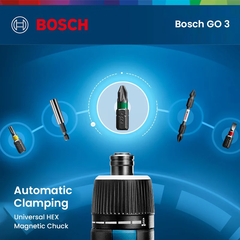 Bosch Go3 Electric Screwdriver Kit with 11Pcs Bits Cordless Hand Drill 3.6V Rechargeable Screw Driver Multi-Function Power Tool