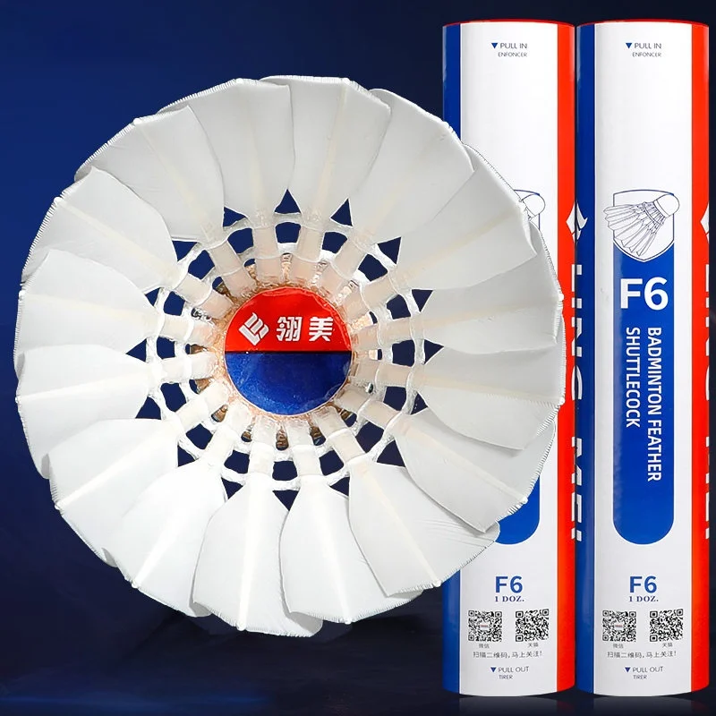 volants-de-badminton-linmei-f9-en-plumes-d'oie-longue-duree-stabilite-de-vol-f6-f7-volants-de-competition-serie-f-volants-haut-de-gamme