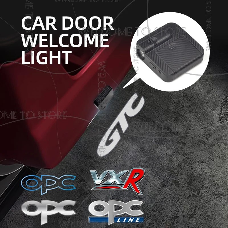 

1/2pcs For Opel OPC Line GTC VXR LOGO Insignia Astra Vauxhall Car Door Welcome Light Led HD Projector Lamp Lights Accessories