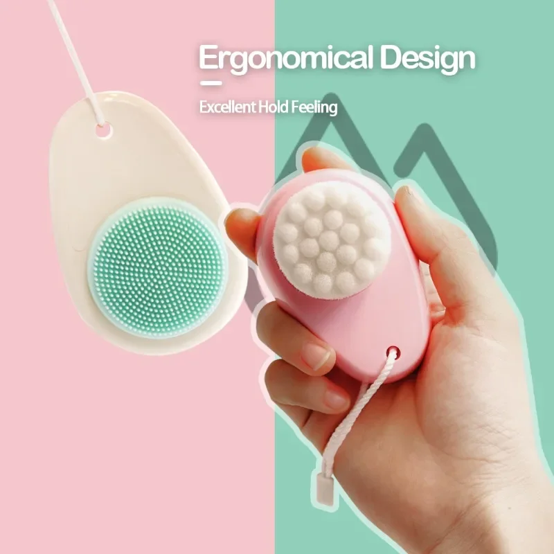 แปรงทําความสะอาดซิลิโคนเจลซักผ้า Pad Exfoliating Blackhead Remover ทําความสะอาดผิวหน้าแปรงหน้า Baby Bath Massager