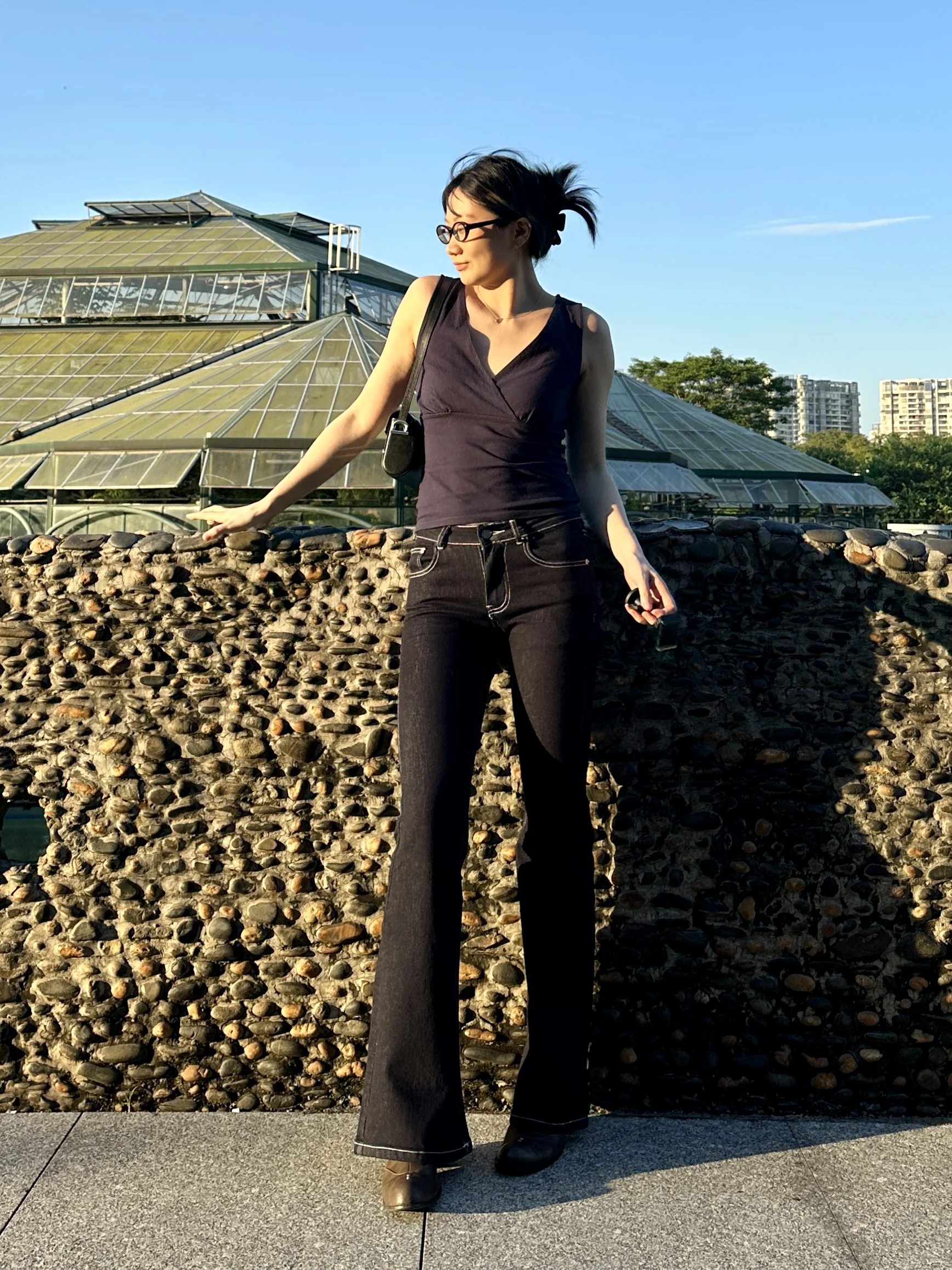 

Fashionable High Waist Bell Bottom Pants Women's Slim Fit Embroidery Design Long Trousers Korean Style Spring Summer Autumn W...