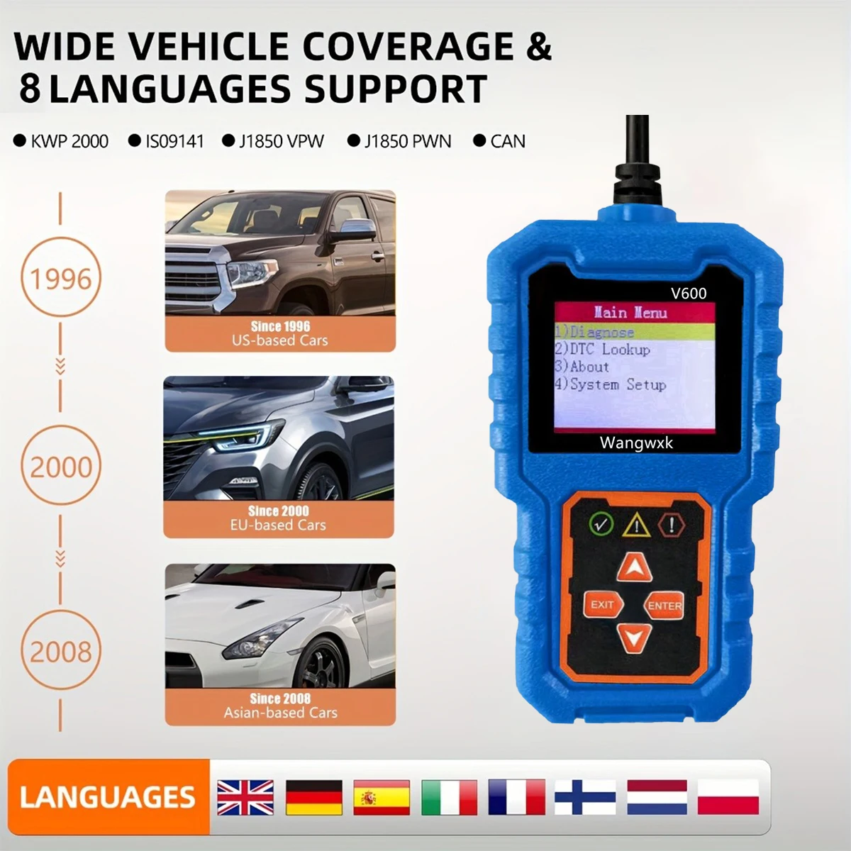 1 PC Automotive Fault Detection Device V600 OBD2 Reading Card Engine Detection Tool scanner automotivo  code reader  car scanner