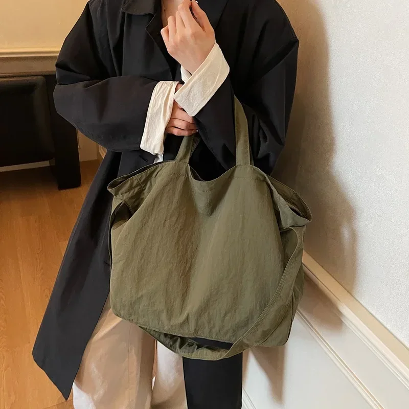 Japanese Style Crossbody Bag Women Lightweight Nylon Shoulder Bag Large Capacity Casual Lazy Commuter Tote Storage Bag