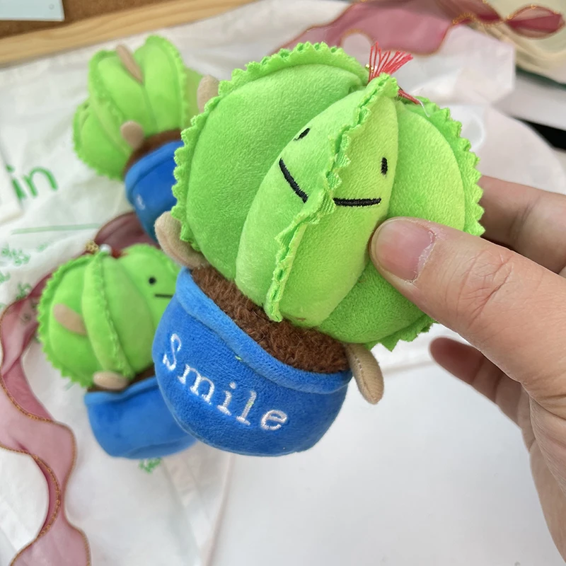 LLavero de juguete de peluche de Cactus de dibujos animados, muñeco de peluche suave de Cactus de dibujos animados, colgante, llavero de coche, mochila, bolsa, decoración, regalo para niños