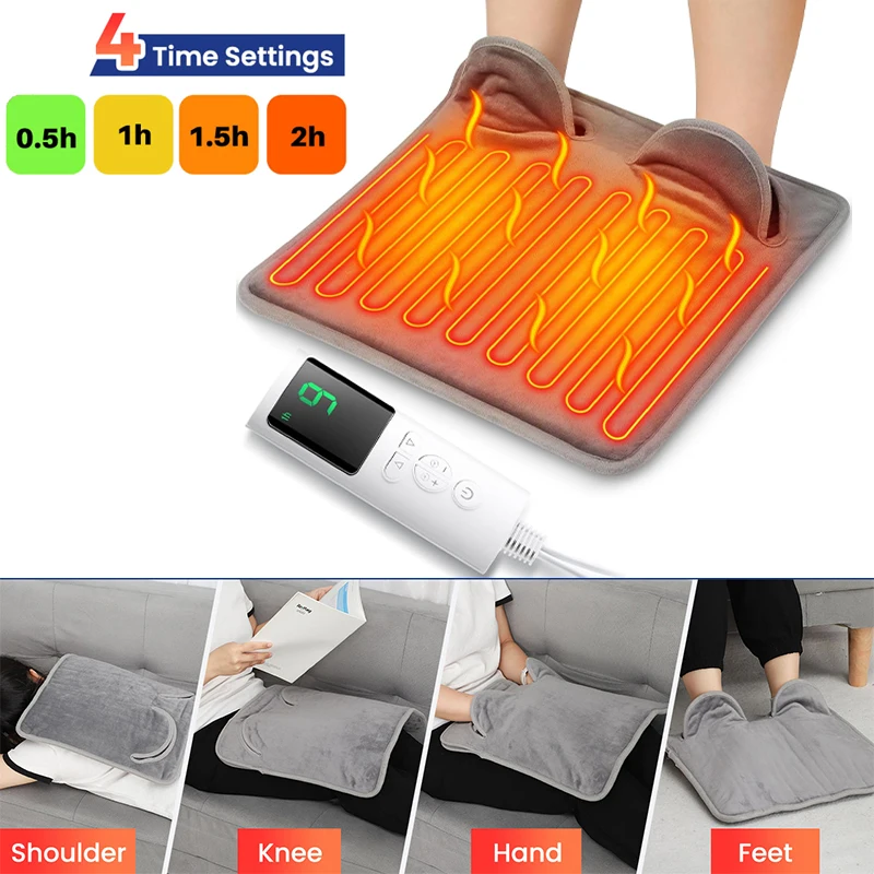 

Winter Electric Foot Heating Pad Plush Washable Foot Warmer Heater Heating Therapy 9-gear Adjustable Temperature heating Blanket