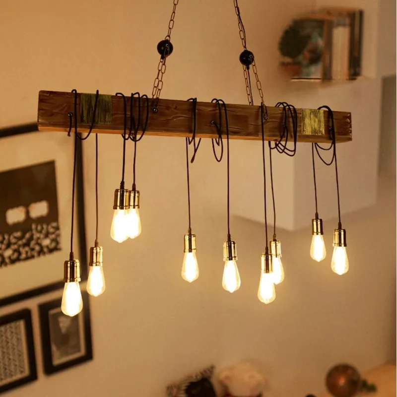 

American Retro Vintage Wooden Boat Pendant Lights Led E27 Restaurant Kitchen Island Loft Decorative Hanging Lamp Cafe Salon Sofa